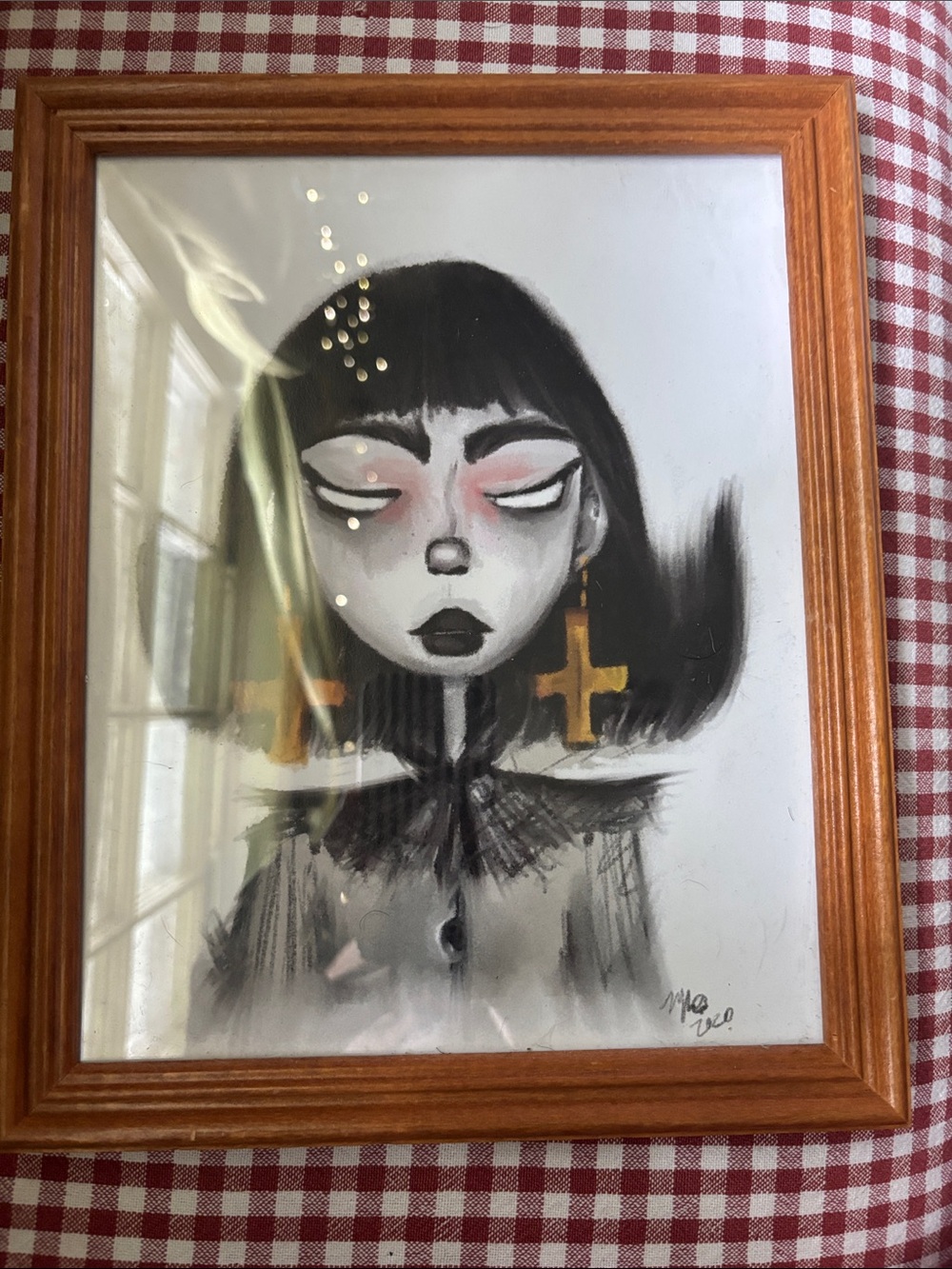 Framed Gothic Portrait Wall Art- Original Art - Mari Givens Art - Picture 2 of 4